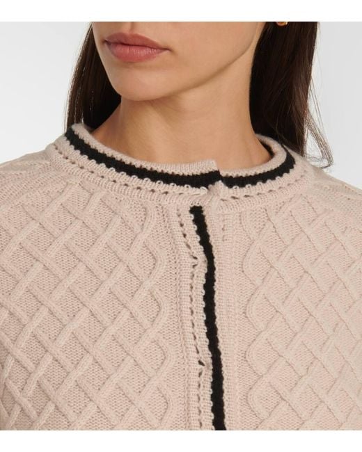 Cardigan Baviera De Lana Y Cachemir Max Mara de color Natural