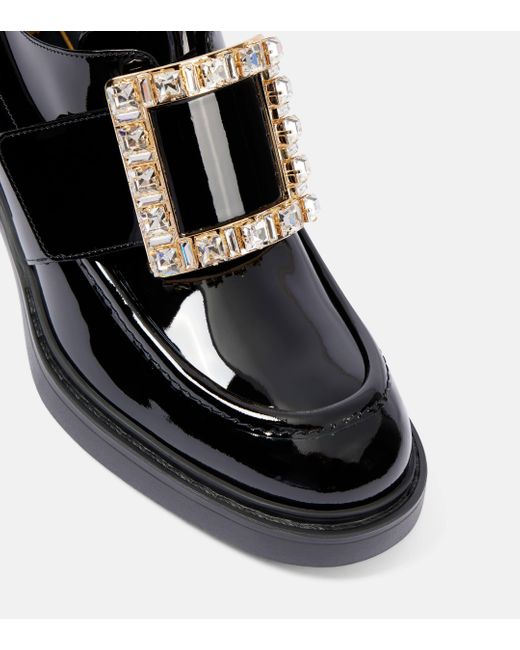 Roger Vivier Black Viv' Rangers 60 Patent Leather Loafer Pumps