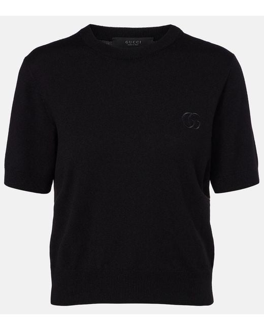 Gucci Black Double G Wool Top