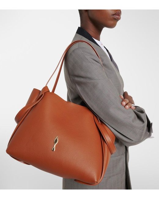 Christian Louboutin Brown Bettina Small Leather Tote Bag