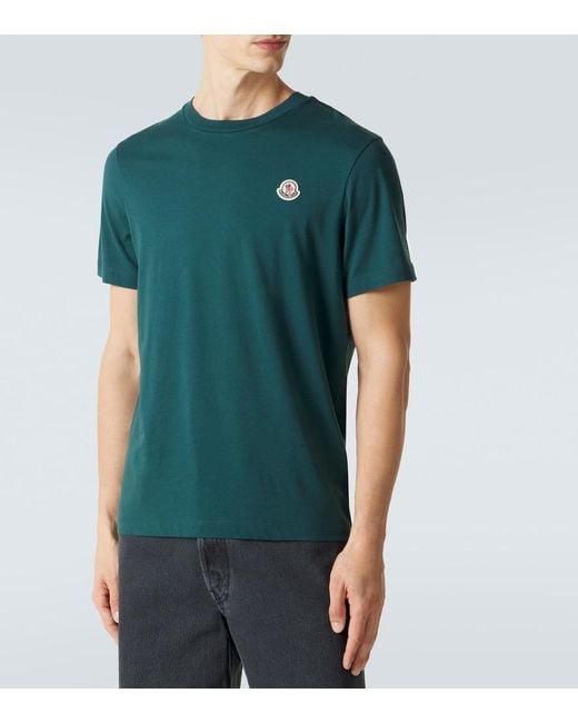 Moncler Green Set Of 3 Cotton Jersey T-Shirts for men