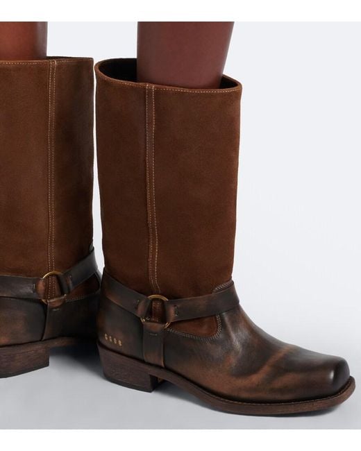Golden Goose Deluxe Brand Brown Biker Leather Mid-Calf Boots