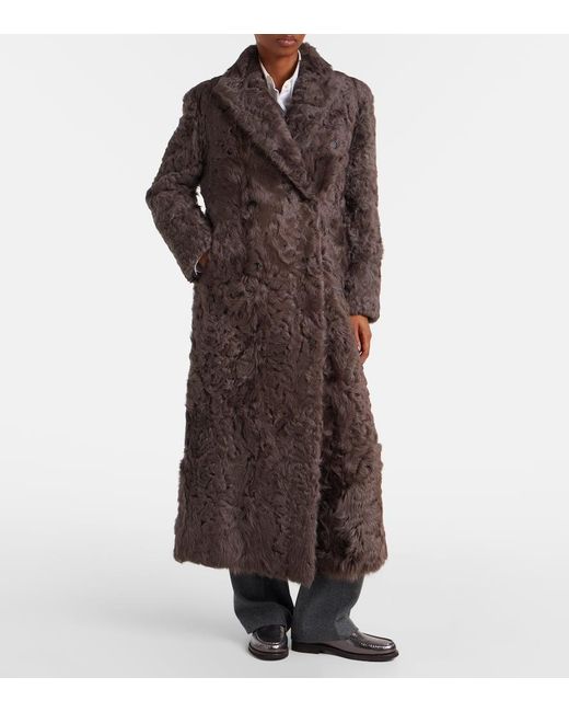 Brunello Cucinelli Brown Shearling Coat