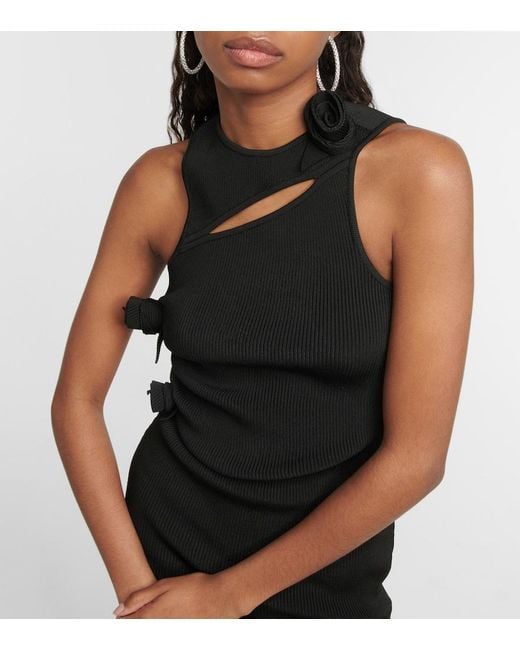 Coperni Black Appliqued Cutout Minidress