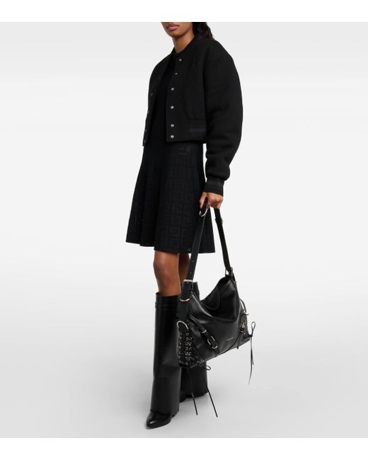 Givenchy Black Voyou Medium Leather Shoulder Bag
