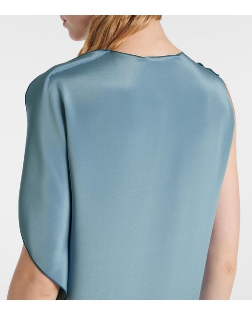 Max Mara Blue Elegante Odessa Silk Maxi Dress