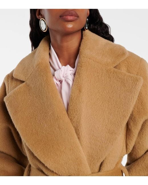Nina Ricci Natural Belted Alpaca And Wool Wrap Coat