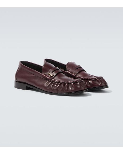 Saint Laurent Brown Le Loafer Supple Leather Penny Loafers for men