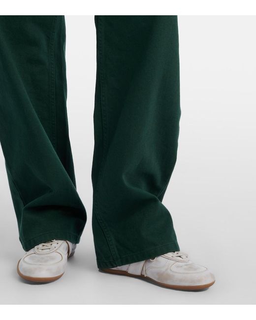 Miu Miu Green Cotton Gabardine Straight Pants
