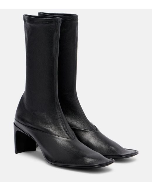 Jil Sander Black Trunk Leather Mid-Calf Boots