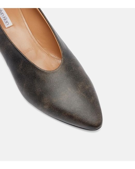 Calvin Klein Brown Bri Leather Pumps