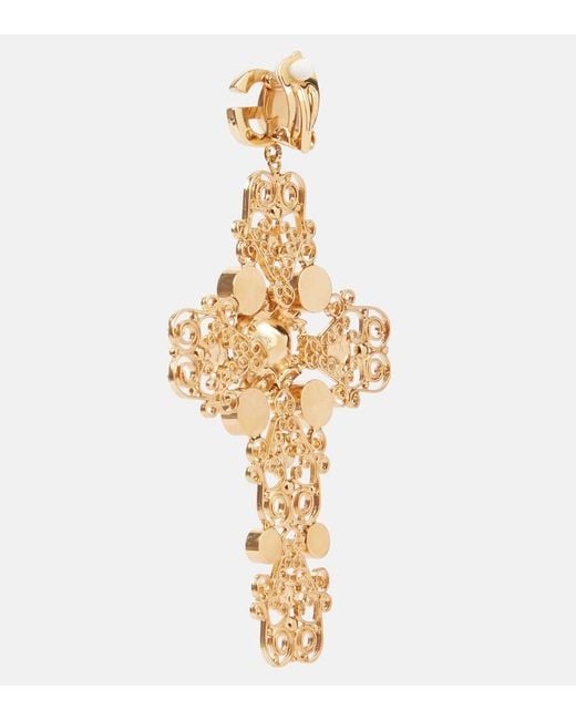 Dolce & Gabbana Metallic Dg Embellished Drop Earrings
