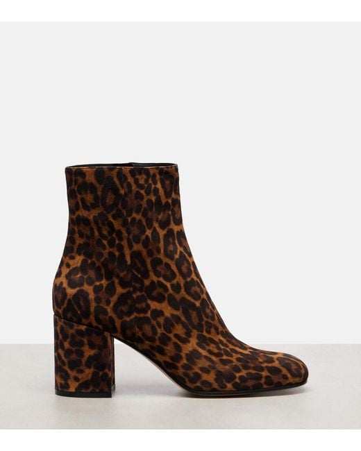 Gianvito Rossi Brown Joelle 70 Leopard-Print Suede Ankle Boots