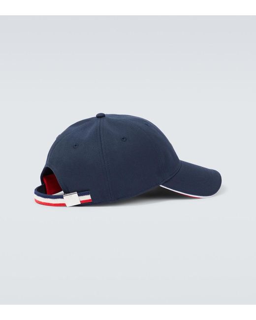 Cappello da baseball in cotone con logo di Moncler in Blue da Uomo