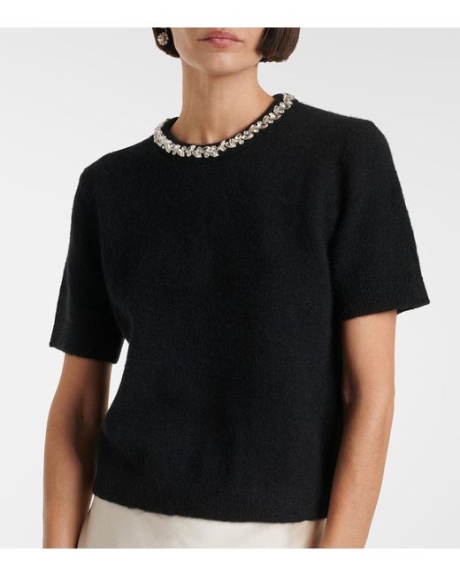 Velvet Black Layton Embellished Alpaca And Wool-Blend Top