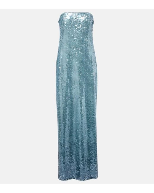 Jonathan Simkhai Blue Leilani Sequined Gown