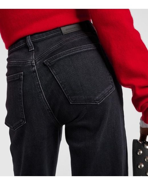 Citizens of Humanity Blue Palma Straight High-Rise Straight Jeans
