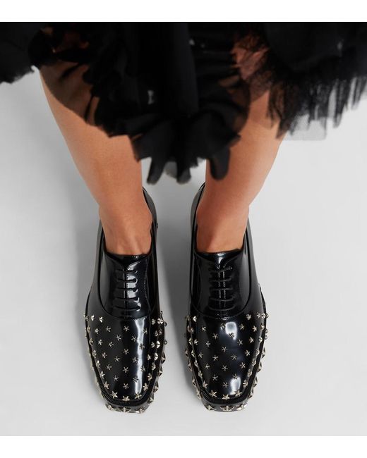 Noir Kei Ninomiya Black X Jimmy Choo Embellished Leather Oxford Shoes