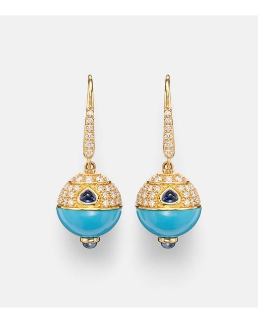 Marina B Blue 18Kt Earrings With, Sapphire, And Diamonds