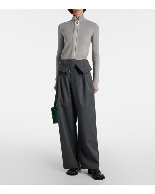 J.W. Anderson Gray Bestickter Cardigan Aus Einem Baumwollgemisch