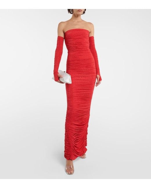 Alex Perry Red Hyland Embellished Jersey Gown