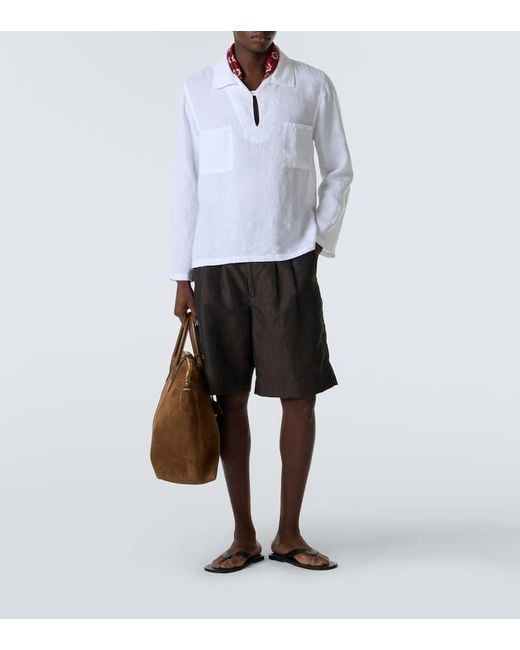Vilebrequin Hemd Comores Aus Leinen in White für Herren