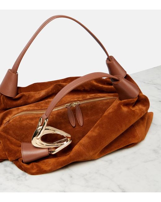 Zimmermann Brown Trampoline Small Suede Shoulder Bag