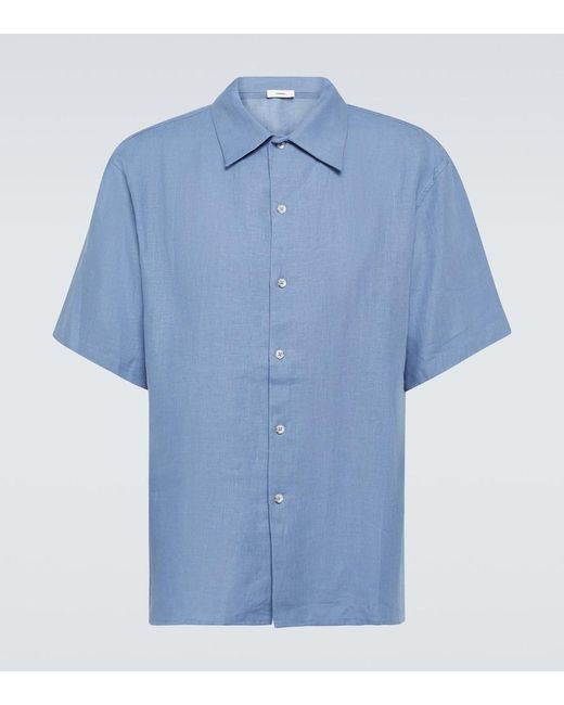 Camicia in lino di Commas in Blue da Uomo