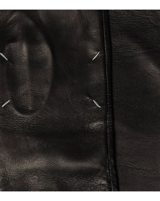 Maison Margiela Black Long Leather Gloves