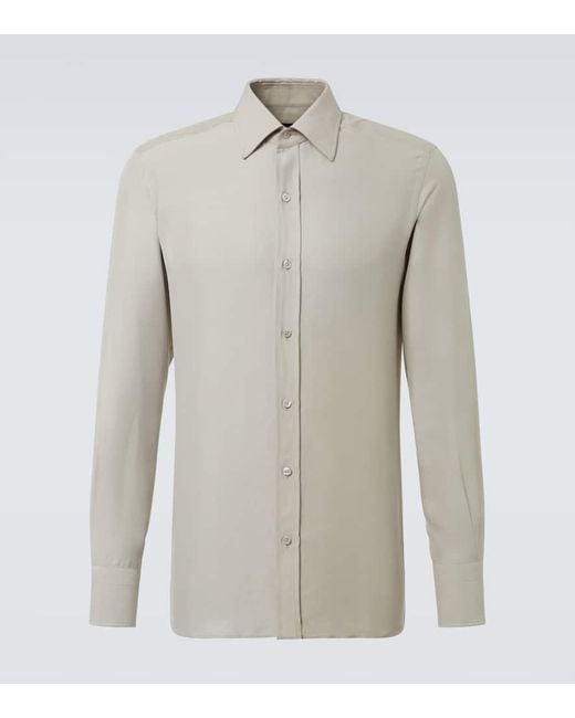 Tom Ford Hemd Aus Baumwolle in Gray für Herren