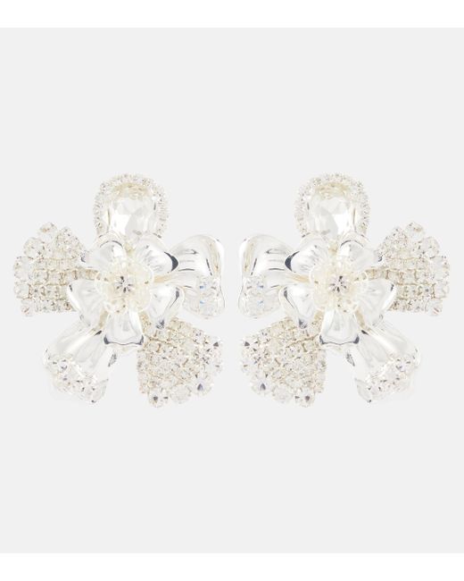 Boucles d'oreilles a cristaux et fleurs Magda Butrym en coloris White