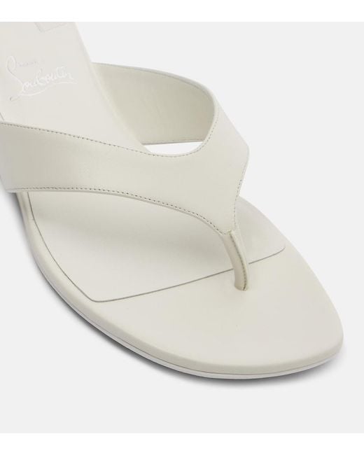 Christian Louboutin White Sweet Janetonga Leather Thong Sandals
