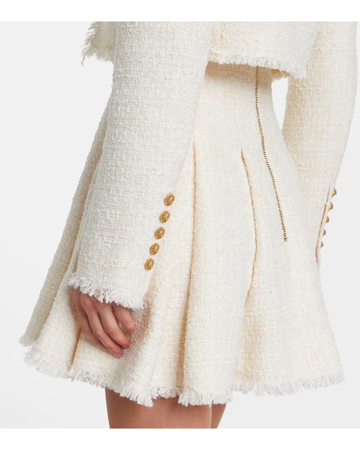 Balmain Natural Cropped Tweed Jacket