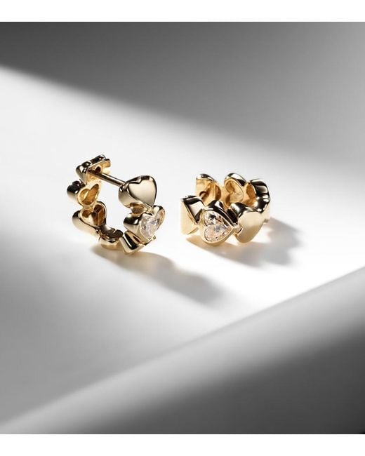 Sydney Evan Natural Heart Diamond 14Kt Hoop Earrings