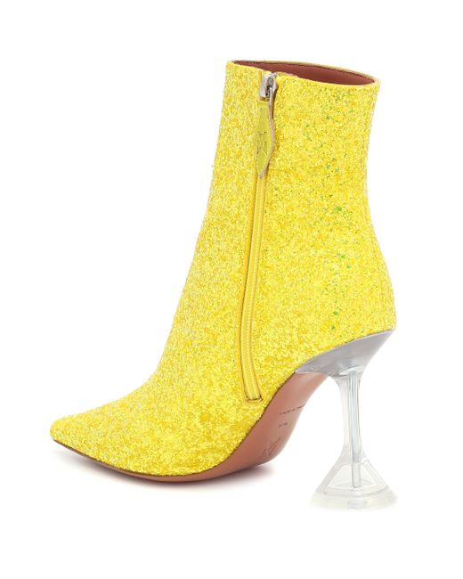 yellow amina muaddi shoes