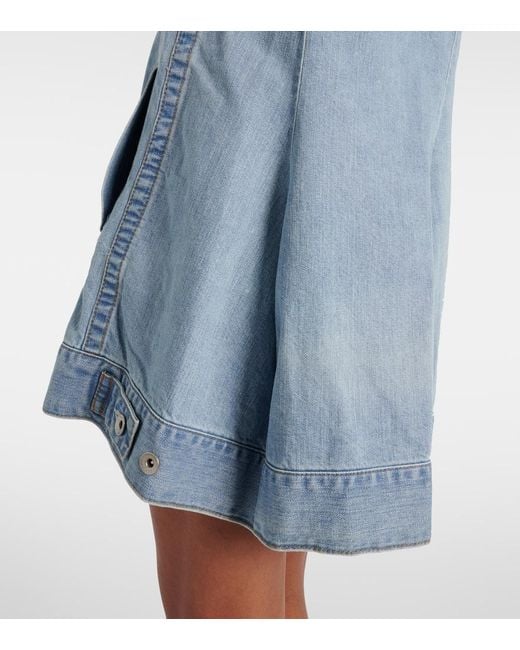 Sacai Blue Deconstructed Denim Minidress