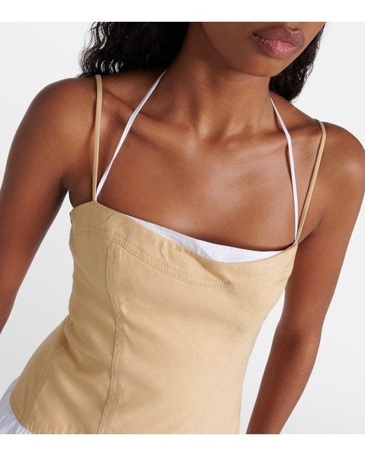 Robe Midi Pfeiffer En Coton Et Lin Melange Jonathan Simkhai en coloris White