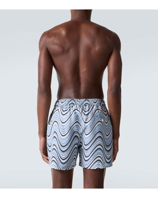 Frescobol Carioca Blue Rio Printed Swim Trunks for men