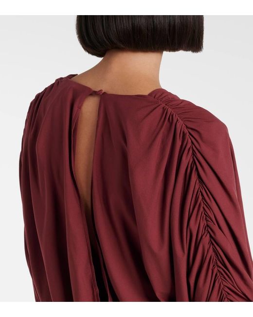 Vestido Corto De Jersey Con Aplique Floral Magda Butrym de color Red