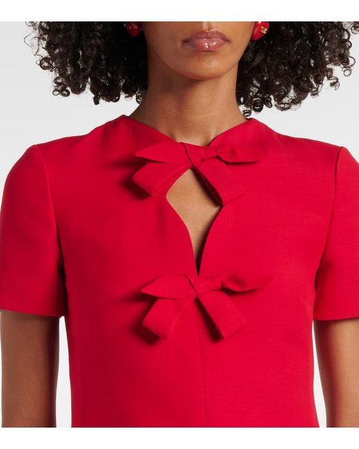 Valentino Red Crepe Couture Bow-Detail Minidress
