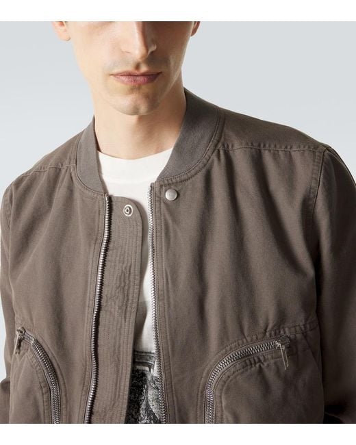 Rick Owens Brown Cotton Bomber Jacket for men