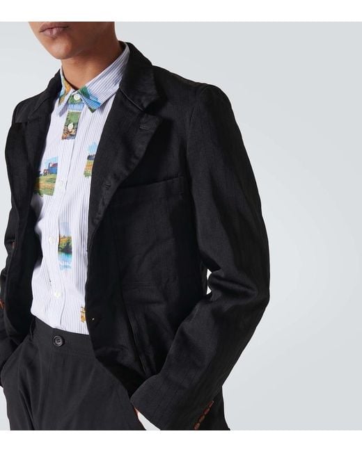 Camicia Oxford in cotone con stampa di Comme des Garçons in Blue da Uomo