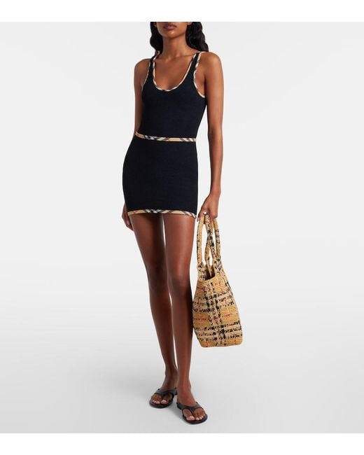 Shopper Check Large di Burberry in Metallic