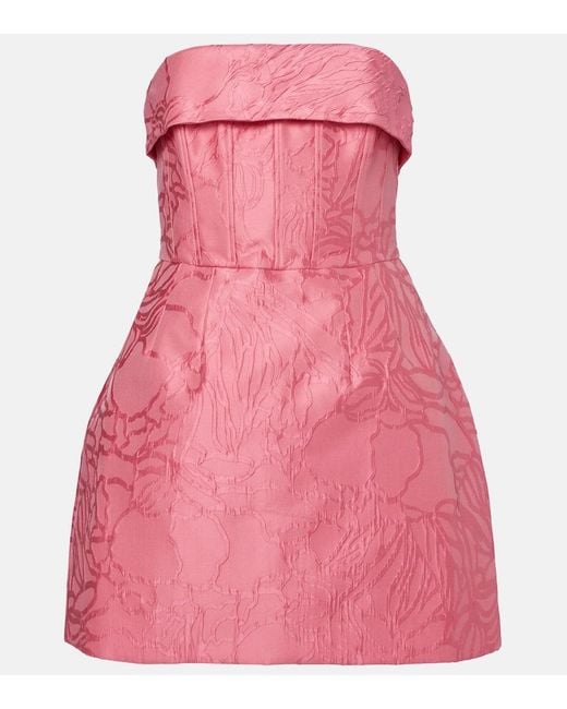 Rebecca Vallance Pink Petra Strapless Satin Minidress