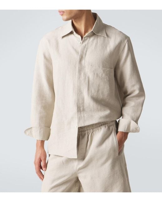 Saman Amel Hemdjacke Aus Leinen in Natural für Herren