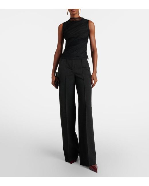 Dorothee Schumacher Black Draped Tulle Top
