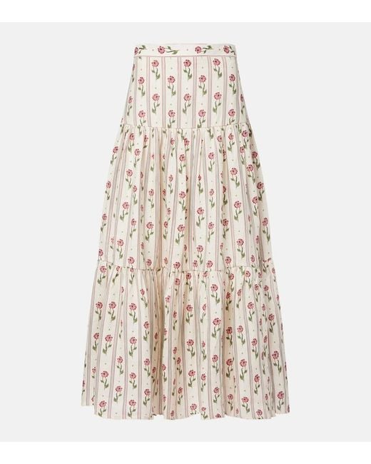 Agua Bendita Natural Bergamota Floral Linen Maxi Skirt