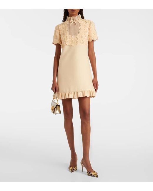 Valentino Natural Crepe Couture Embroidered Minidress