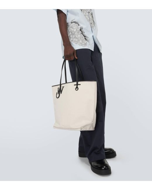 J.W. Anderson White Anchor Tall Canvas Tote Bag for men