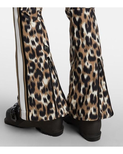 Fusalp Black Elancia Leopard-Print Ski Pants